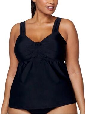 NWT Raisins Curve Women's Rimini Tankini Swimsuit Beach Top Black Plus Size 20W